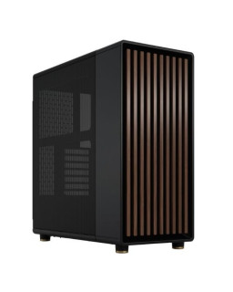 Fractal Design North Charcoal Black (Black Solid) Case, ATX, Fine Mesh Side, 2 Fans, USB-C, Walnut Front