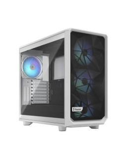 Fractal Design Meshify 2 RGB (White TG) Gaming Case w/ Light Clear Glass Window, E-ATX, Angular Mesh Front, 4 RGB Fans, Fan Hub, Detachable Front Filter, USB-C