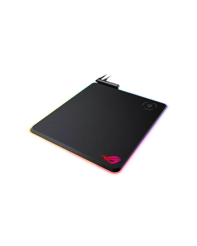 Asus ROG Balteus RGB Gaming Mouse Pad with Qi Wireless Charging, Customisable Lighting, Non-slip, USB Passthrough, 370 x 320 x 7.9 mm