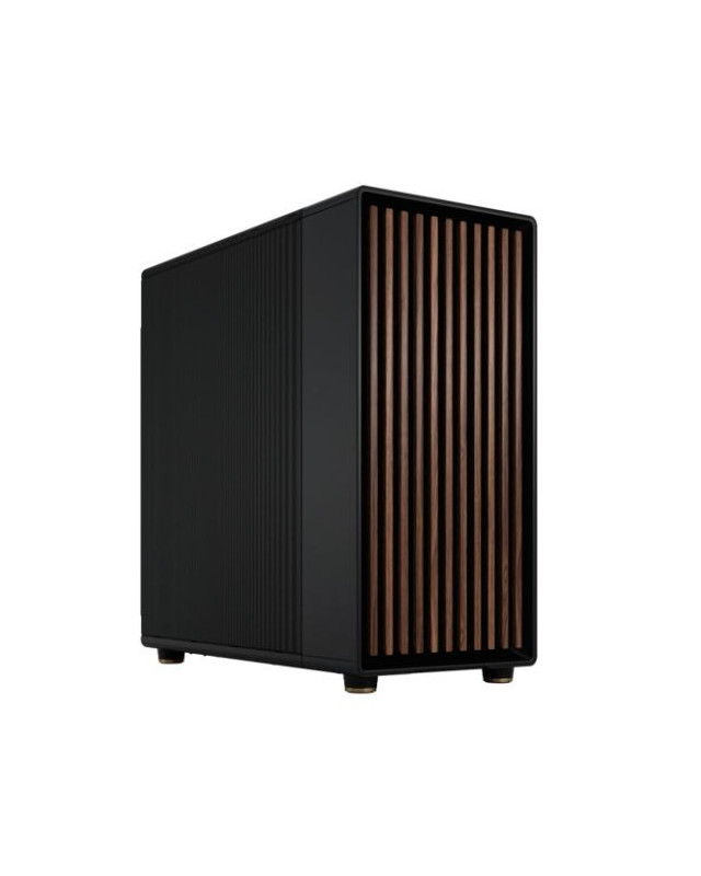 Fractal Design North XL Charcoal Black (Black Solid) Case, E-ATX, Fine Mesh Side, 3 PWM Fans, USB-C, Walnut Front