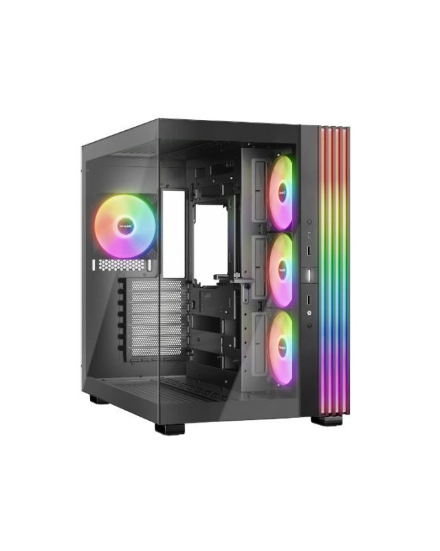 Be Quiet! Light Base 600 LX ARGB Gaming Case w/ Glass Front & Side, ATX, Invertible, 4x ARGB Fans, 1.33M ARGB Strip & Controller, USB-C, Asus BTF Compatible, Black