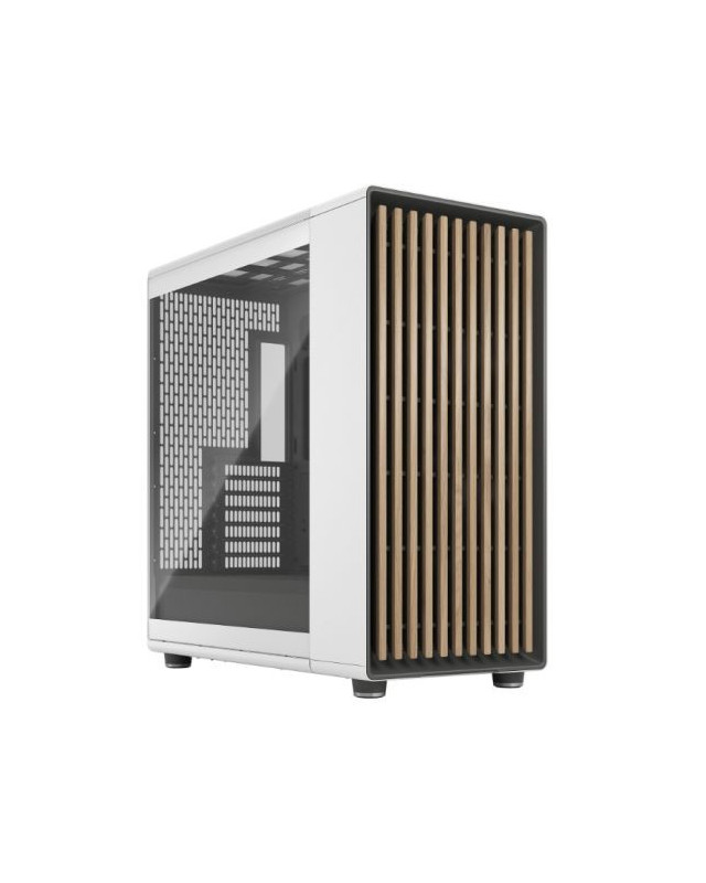 Fractal Design North XL Chalk White (TG Clear) Case w/ Clear Glass Window, E-ATX, 3 PWM Fans, USB-C, Oak Front