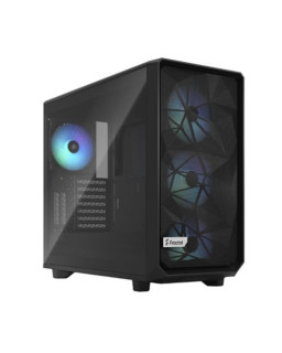 Fractal Design Meshify 2 RGB (Black TG) Gaming Case w/ Light Tint Glass Window, E-ATX, Angular Mesh Front, 4 RGB Fans, Fan Hub, Detachable Front Filter, USB-C
