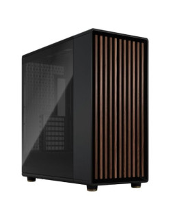 Fractal Design North XL Charcoal Black (TG Dark) Case w/ Dark Tint Glass Window, E-ATX, 3 PWM Fans, USB-C, Walnut Front