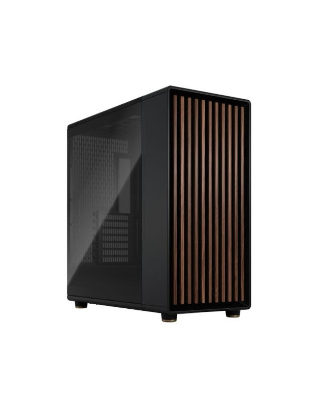 Fractal Design North XL Charcoal Black (TG Dark) Case w/ Dark Tint Glass Window, E-ATX, 3 PWM Fans, USB-C, Walnut Front
