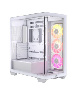 Corsair iCUE LINK 3500X RGB Gaming Case w/ Glass Side & Front, E-ATX, 3x RGB Fans & iCUE LINK Hub, USB-C, Asus BTF Compatible, White