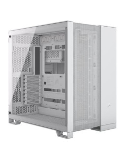 Corsair 6500D Airflow Dual Chamber Gaming Case w/ Glass Window, ATX, Fully Mesh Panelling, USB-C, Asus BTF Compatible, White