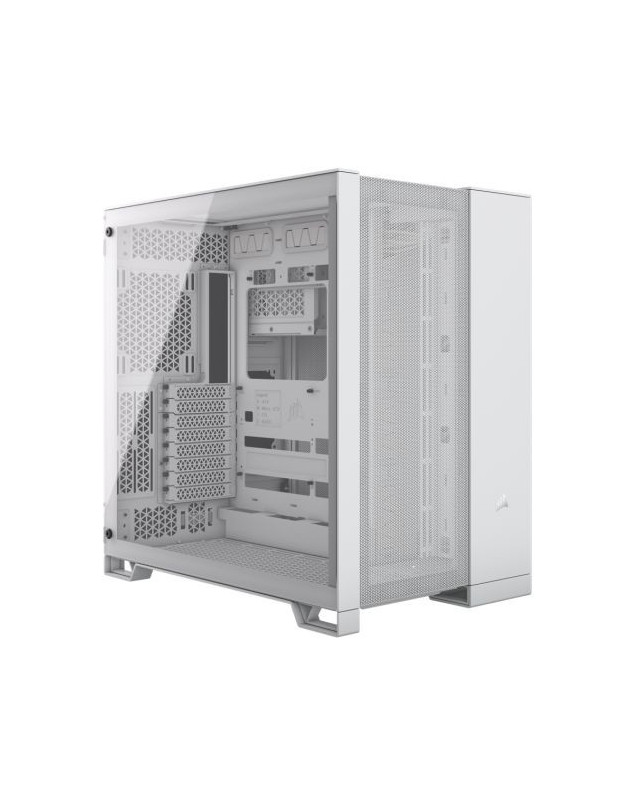 Corsair 6500D Airflow Dual Chamber Gaming Case w/ Glass Window, ATX, Fully Mesh Panelling, USB-C, Asus BTF Compatible, White