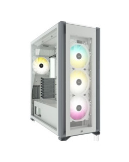 Corsair iCUE 7000X RGB Gaming Case w/ 3x Tempered Glass Panels, E-ATX, 3 x SP140 RGB Elite Fans, iCUE Commander CORE XT included, USB-C, White
