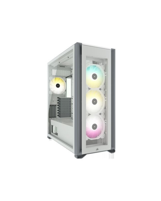 Corsair iCUE 7000X RGB Gaming Case w/ 3x Tempered Glass Panels, E-ATX, 3 x SP140 RGB Elite Fans, iCUE Commander CORE XT included, USB-C, White