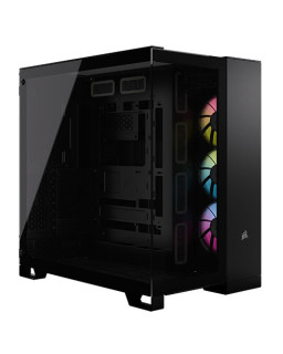 Corsair 6500X RGB iCUE Link Dual Chamber Gaming Case w/ Glass Side & Front, ATX, 3x RGB Fans, Mesh Panels, USB-C, Asus BTF Compatible, Black