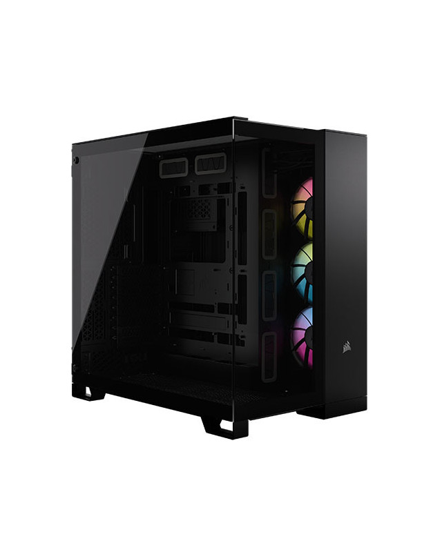 Corsair 6500X RGB iCUE Link Dual Chamber Gaming Case w/ Glass Side & Front, ATX, 3x RGB Fans, Mesh Panels, USB-C, Asus BTF Compatible, Black